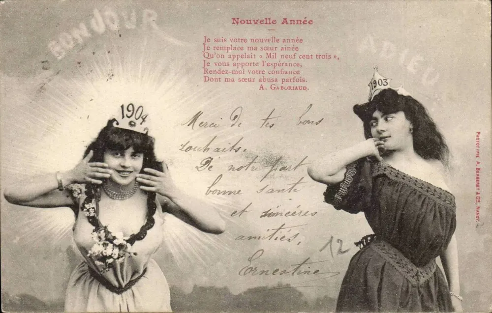 Zwei junge Frauen in der Krone der Jahre — 1903 und 1904 — Phototype A. BRAMART in NANCY - Vorderseite