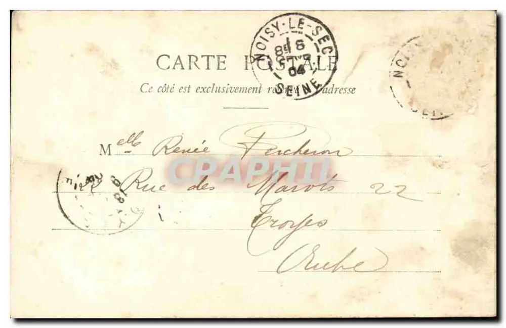 Rote Mond — Gedicht und karikaturistisches Portrait — Phototype A. Bergeret & Cie, Nancy - Rückseite