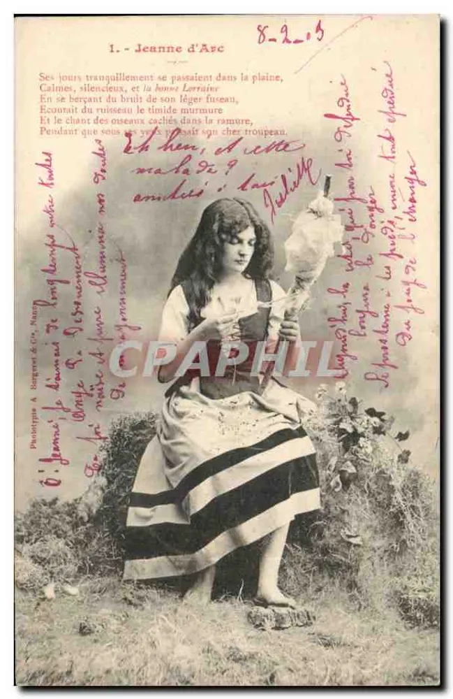 Jeanne d'Arc — Poème et signature — Phototype A. Soppret & Cie, Nancy - Vorderseite