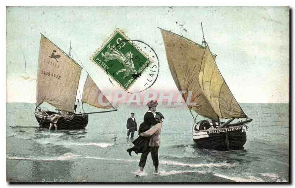 बर्क के समुद्र तट — समुद्र तट के दृश्य जहाजों के साथ — लीओंस, फोटो प्रकाशक, बर्क-प्लेज़ - आगे