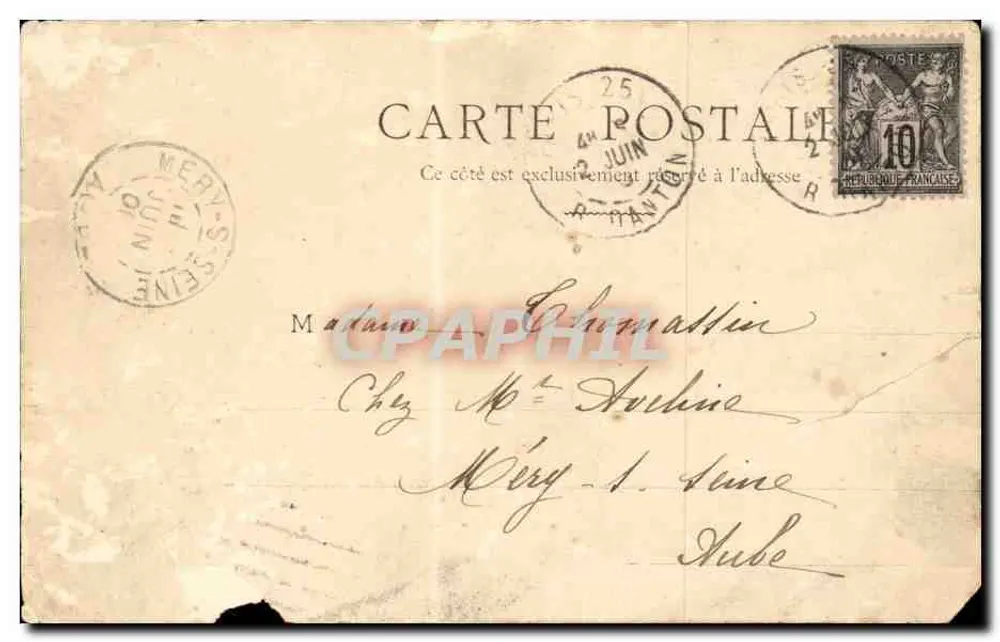 O Duque de Reichstadt (Sra. SARAH HERNHARDT) e a Arquiduquesa (Sra. THÉA) — L'Âiglon, Ato II — L'Imprimeur à Calegrain, Paris - Verso