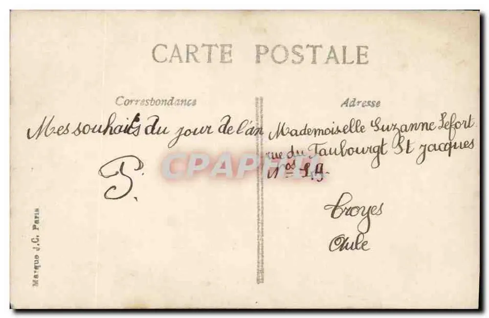 Postbote neben einer Briefkasten — Paris — J.C. Paris - Rückseite