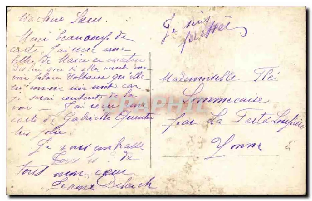 Sprache der Briefmarken — Paris, 28-8-13 — unbekannter Verlag - Rückseite