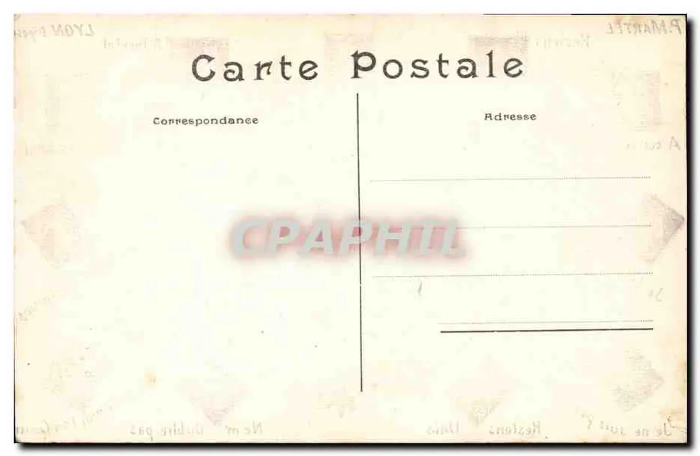 Sprache des Stempels — P. Martel — Lyon Déposé - Rückseite