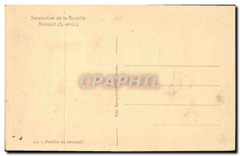 Sanatorium de la Bucaille - Pavillon des Mitarbeiter — Verlag Berlin-Talun, Mantes, Nr. II - Rückseite