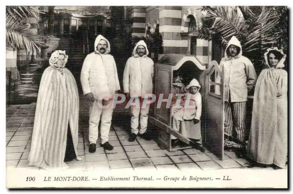 Le Mont-Dore — Thermalbad — Gruppe von Badegästen — LL. n°196 - Vorderseite