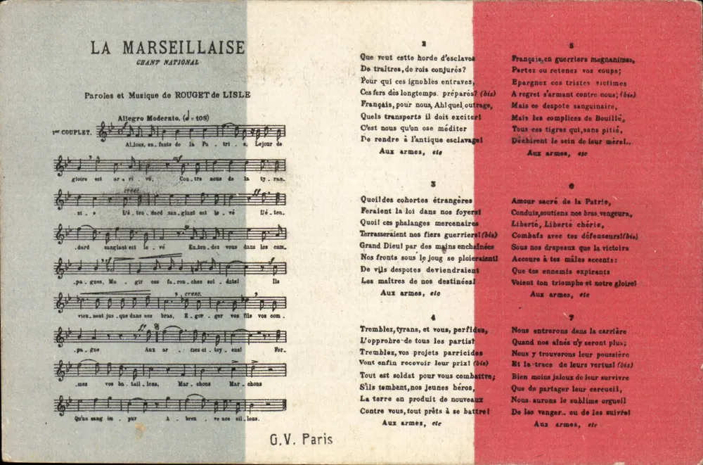 La Marseillaise — Nationalhymne — G.V. Paris - Vorderseite