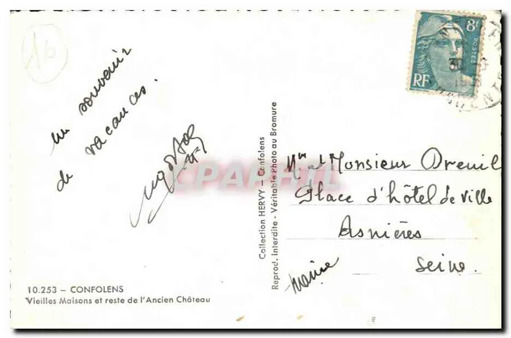 Confolens — Alte Häuser und Reste des Alten Schlosses — Gilber - Rückseite