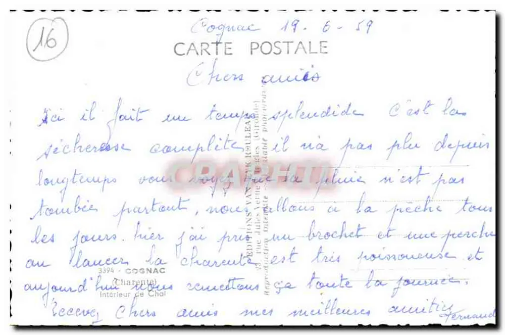 Interior da destilaria de Cognac — Cognac — Edições Van der Belles - Verso