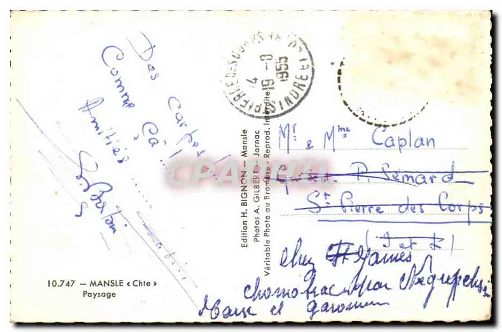 पेरिस — बैगनॉल्स-सर-सेज़ — एडिशन H. BIGNON, संख्या 10.747 - पीछे