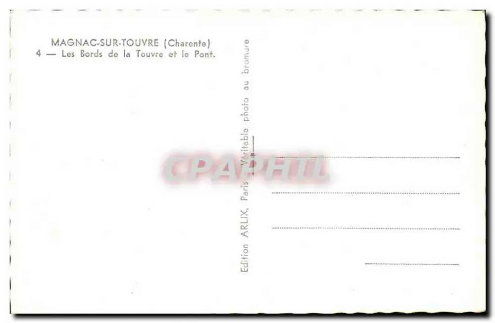 Magnac-sur-Touvre — Die Ufer der Touvre und die Brücke — Verlag ARLIX, Paris - Rückseite