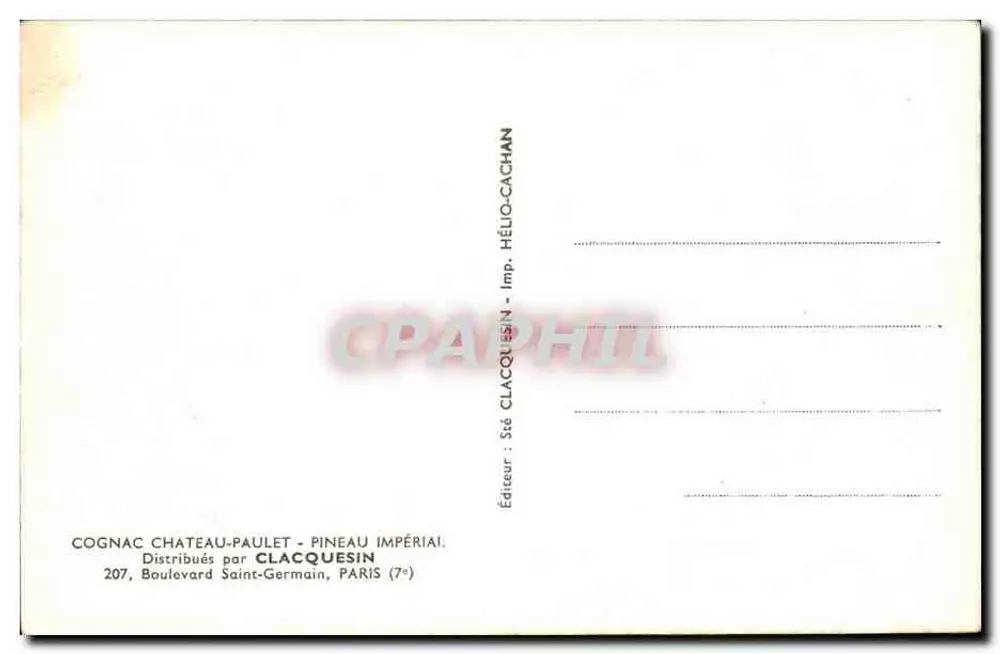 Cognacs und Pineau - Schloss Paullet, Imperial Pineau - Verlag Clacquesin - Rückseite