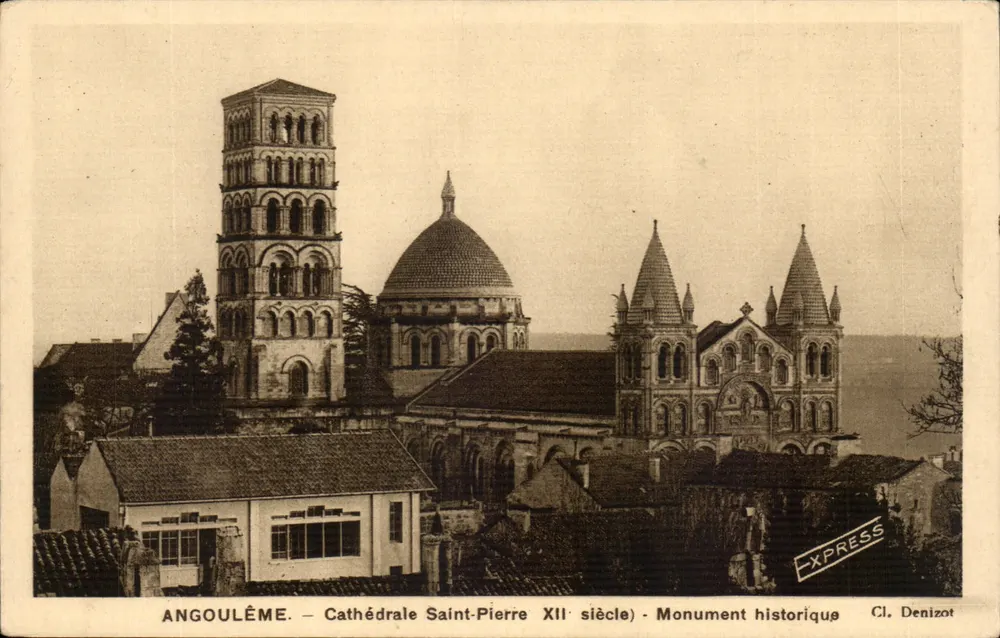 Angoulême — Kathedrale Saint-Pierre XII. Jahrhundert — Denkmalgeschützt — Cl. Denizot - Vorderseite
