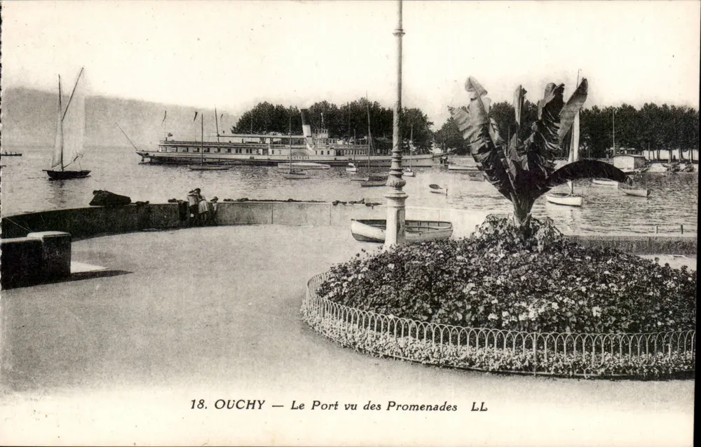 Ouchy — Der Hafen von den Promenaden aus gesehen — LL, n°18 - Vorderseite
