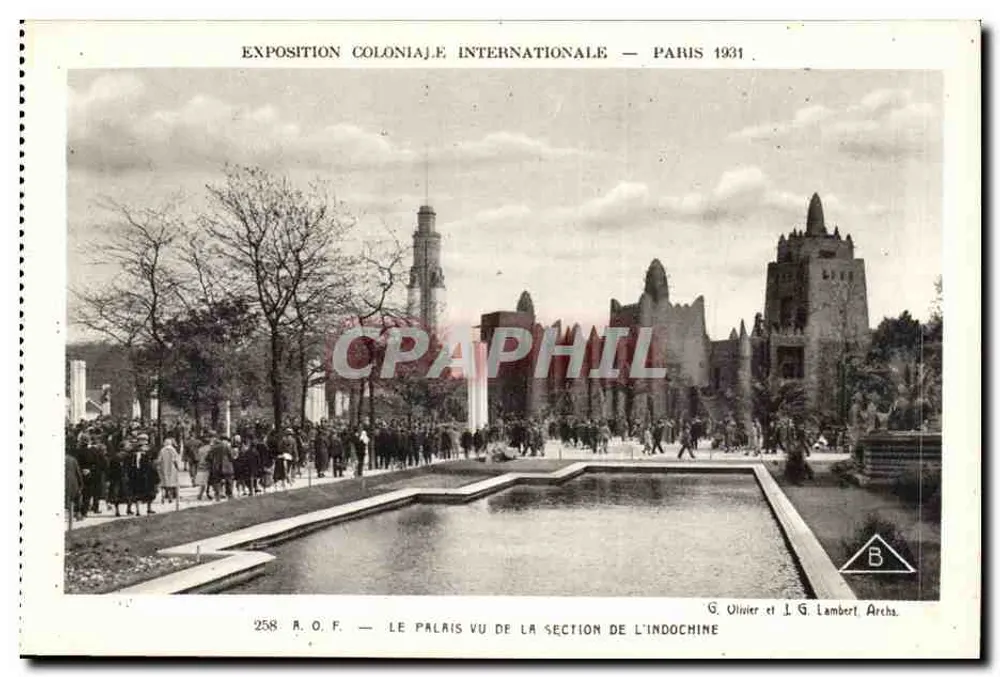 Palast der Indochina-Abteilung — Internationale Kolonialausstellung — Paris 1931 — G. Olivier et J.G. Lambert, Arch. - Vorderseite