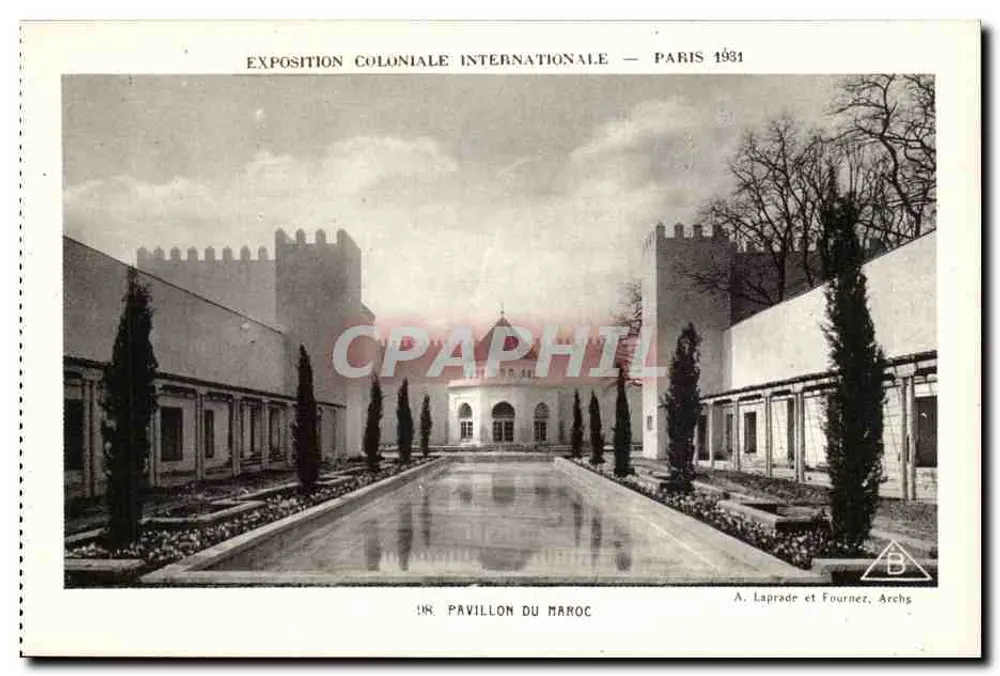 Pavilhão do Marrocos — Exposição Colonial Internacional — Paris 1931 — A. Laprade e Fournier, Archs - Frente