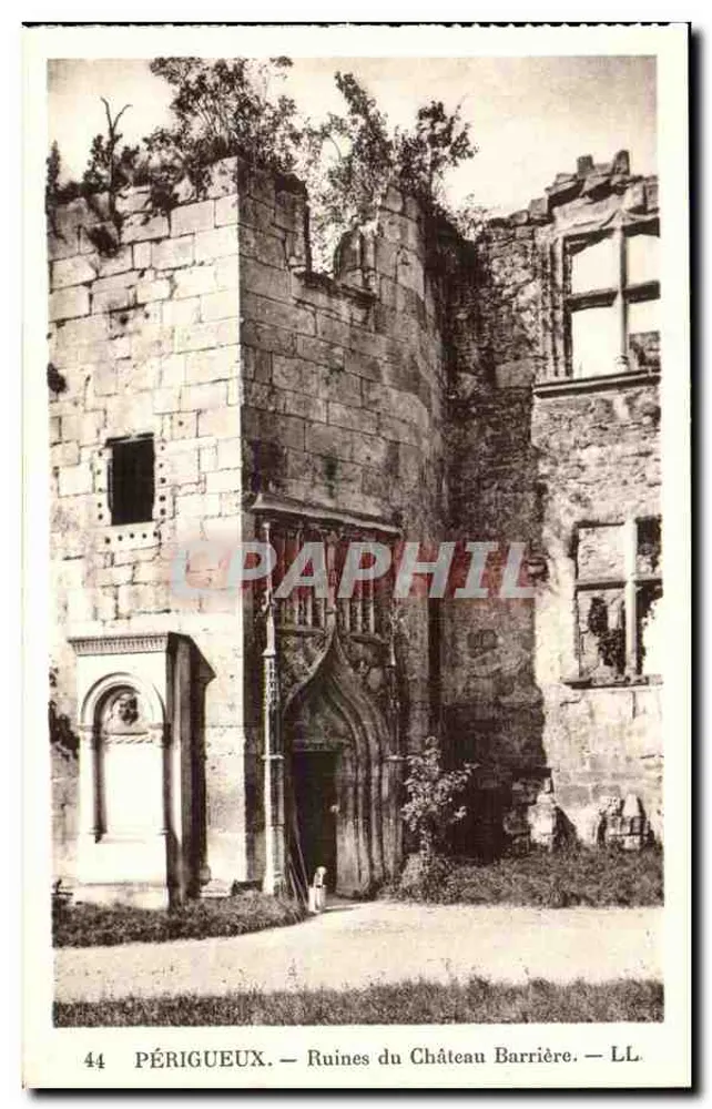 Périgueux — Ruínas do Castelo Barrière — Edição Nautureau, Périgueux - Frente