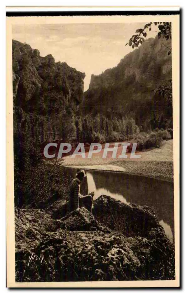 Gorges du Tarn — Les Détroits vom Eingang des Cirque des Beaumes (Lozère) aus gesehen — Les Éditions d'Art 'Wich' Paris - Vorderseite
