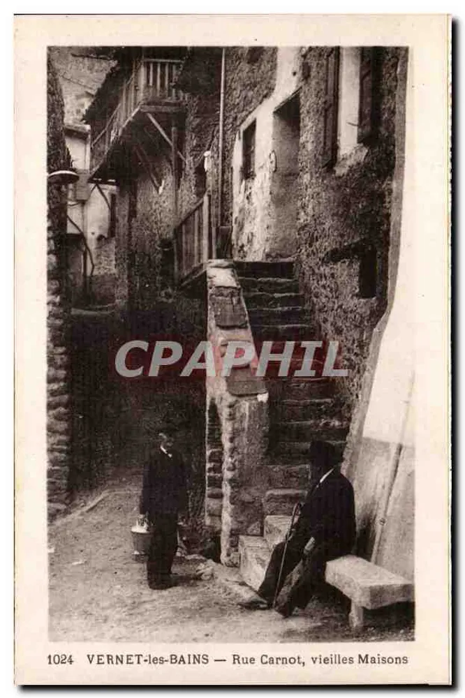 Vernet-les-Bains — Rue Carnot, alte Häuser — n°1024 - Vorderseite