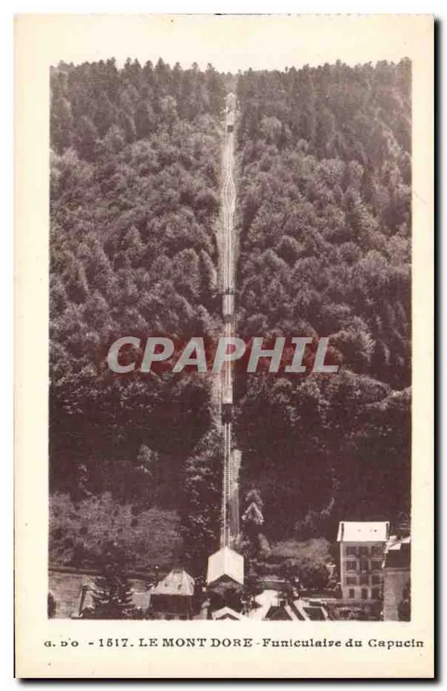 O Mont Dore - Funicular do Capucin — editor J. Gouttefangeau, série 1517 - Frente