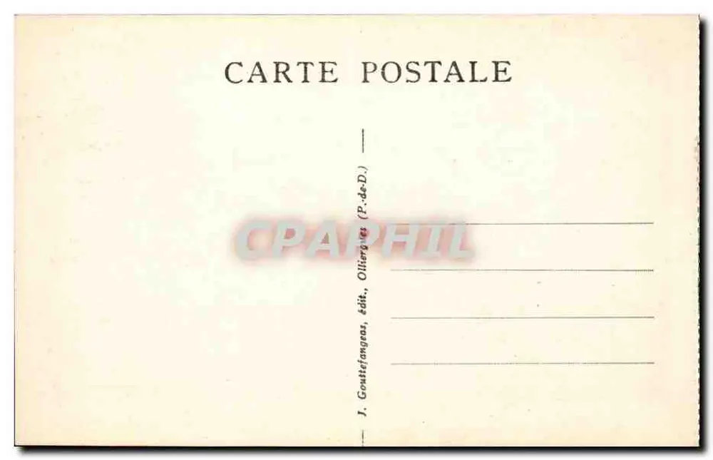 Le Mont-Dore, gesehen vom Gipfel des Capucin — Panoramablick — J. Gouttefangeas, Verlag (P.-de-D.) - Rückseite