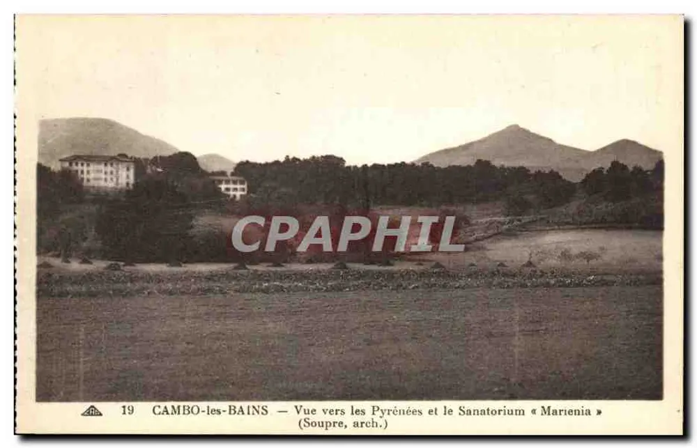 Cambo-les-Bains — Blick Richtung Pyrenäen und das Sanatorium « Marienia » — n°19 - Vorderseite