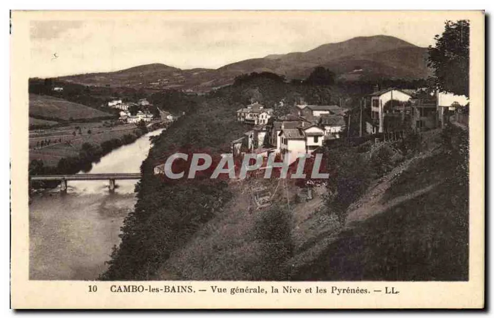 Cambo-les-Bains — Allgemeiner Blick, der Nive und die Pyrenäen — LL. - Vorderseite