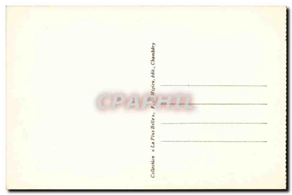 Dente do Nivolet — Em torno de Chambéry — F. de Migriou, editor - Verso