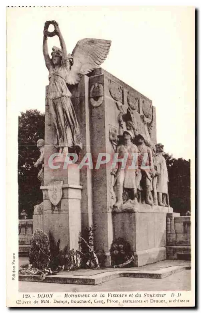 Dijon — Denkmal der Sieges und Erinnerung — Werke von Herrn Dampi, Bouchard, Casq, Bildhauern und Drouot, Architekt - Vorderseite