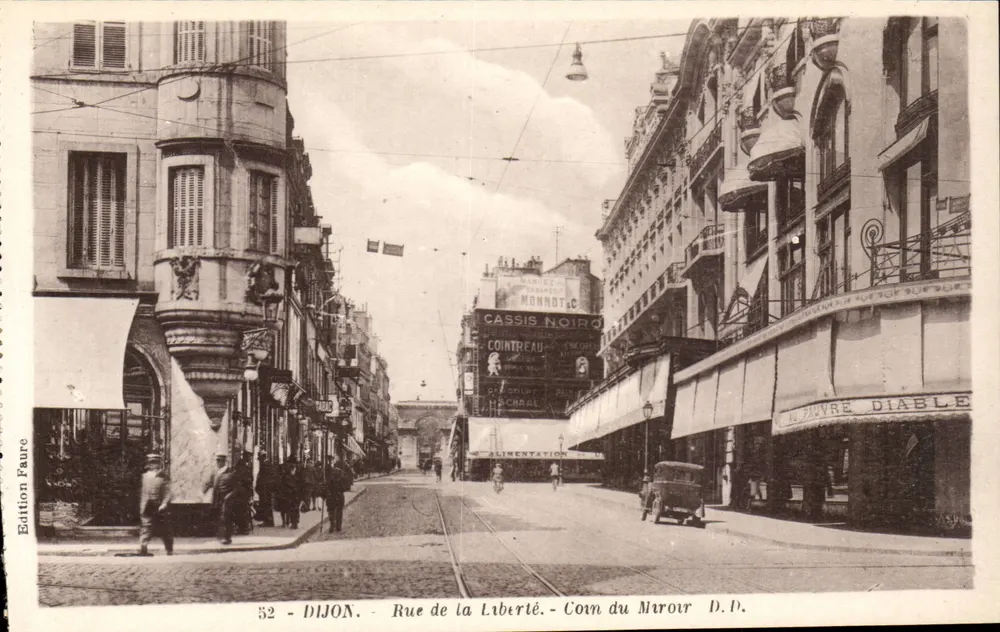 Dijon - Rue de la Liberté - Ecke des Maroir — Faure Edition, Nr. 52 - Vorderseite