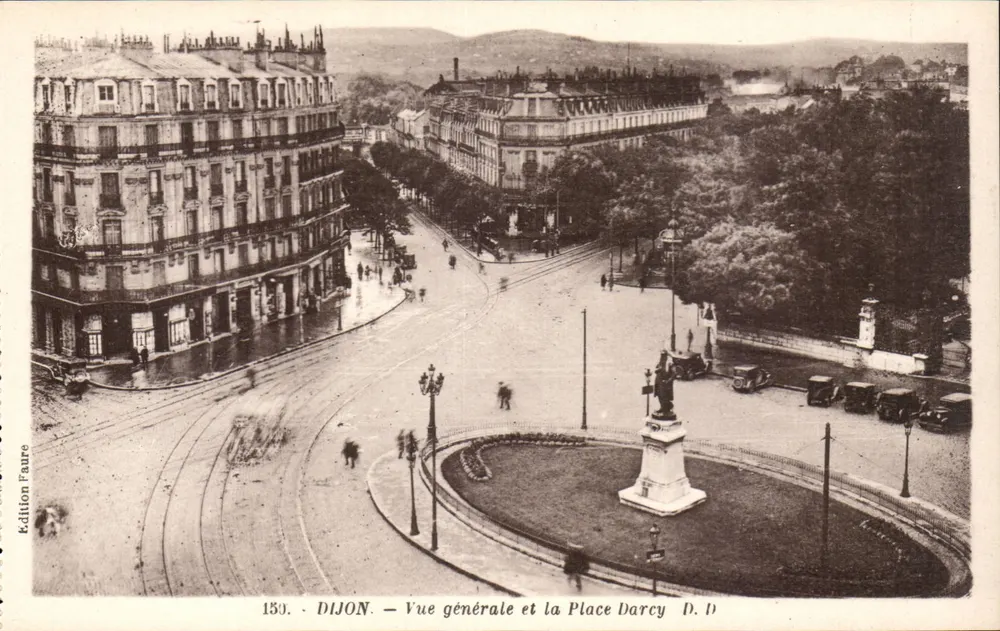 Dijon — Vista geral e a Praça Darcy — Edição Faure, n° 159 - Frente