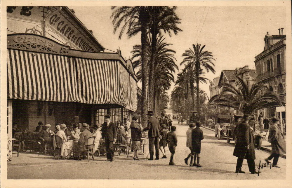 Café G. Carné - Hyères — Côte d'Azur, Avenue de Belgique — Kunstausgaben 'Yvon', Paris - Vorderseite