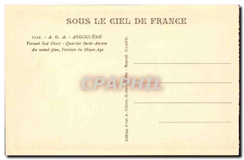 Angoustrine — Ansicht des Viertels Saint-Ausone — Künstlerische Ausgabe A. Gilbert, Soulac-sur-Mer - Rückseite