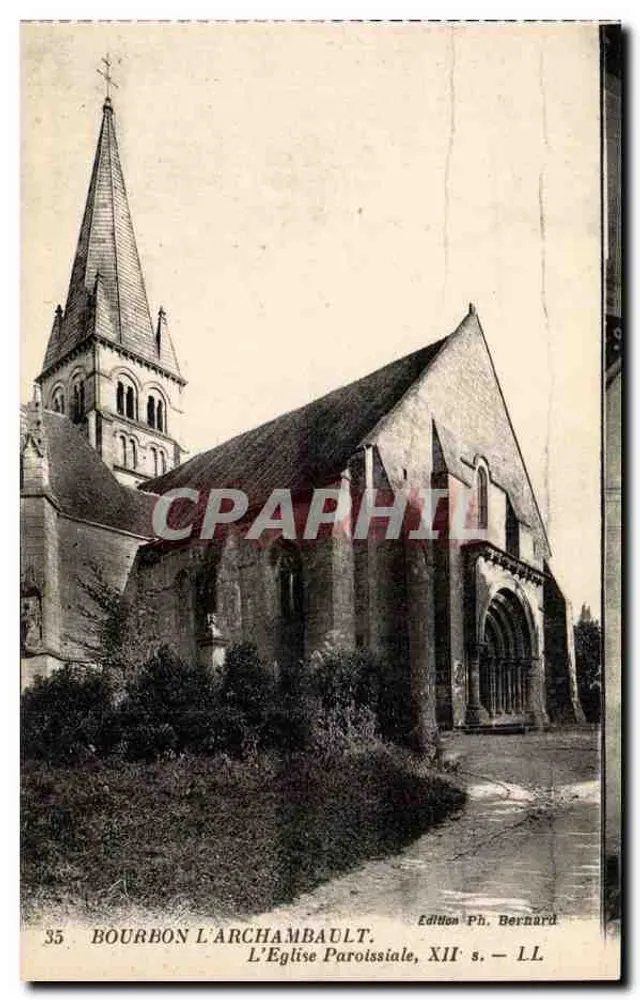 Bourbon l'Archambault — A Igreja Paroissial, Século XII — Edição Ph. Bernard - Frente