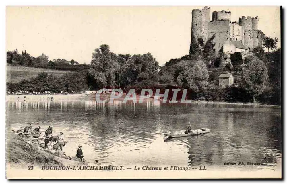 Bourbon-l'Archambault — Schloss und Teich — Edition Ph. Bernard, n°23 - Vorderseite