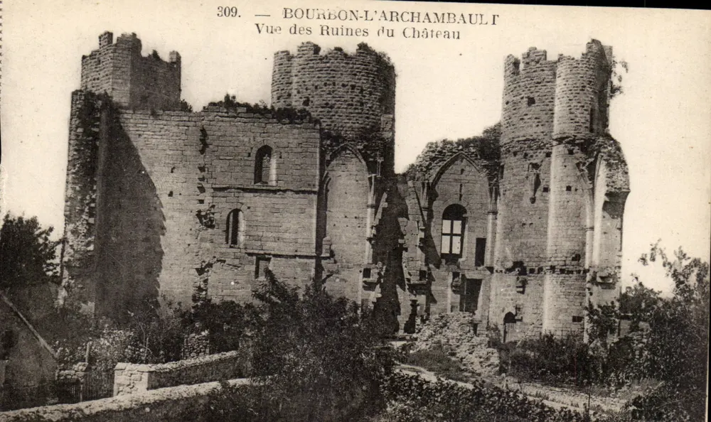 Bourbon-l'Archambault — Ansicht der Ruinen des Schlosses — unbekannter Verlag, Seriennummer 309 - Vorderseite