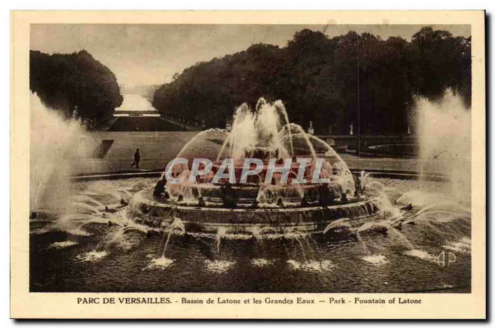 Parc de Versailles — Bassin de Latone und die Grandes Eaux — Verlag E. Papeghin, Paris - Vorderseite