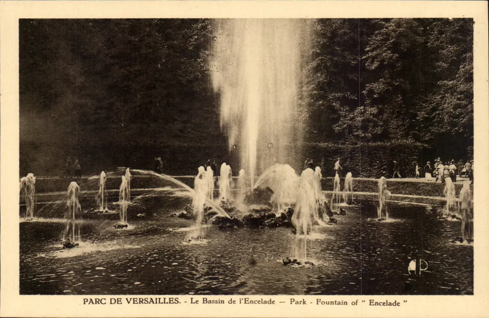 Park von Versailles — Der Enceladus-See — Verleger E. Papeghin, Paris - Vorderseite