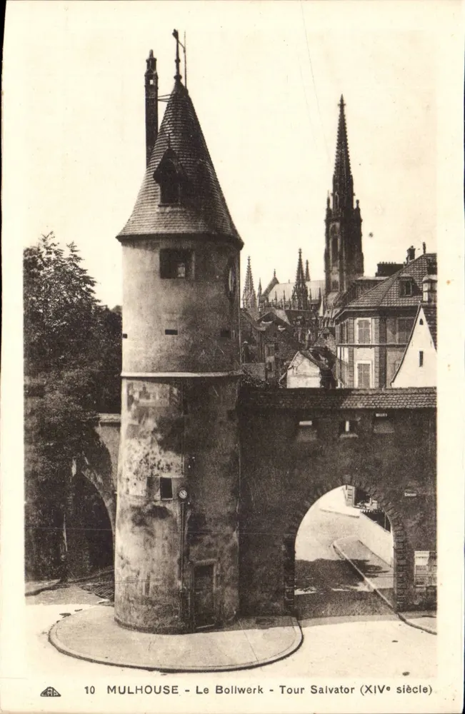 Mulhouse - O Bollwerk - Torre Salvator (século XIV) - Frente