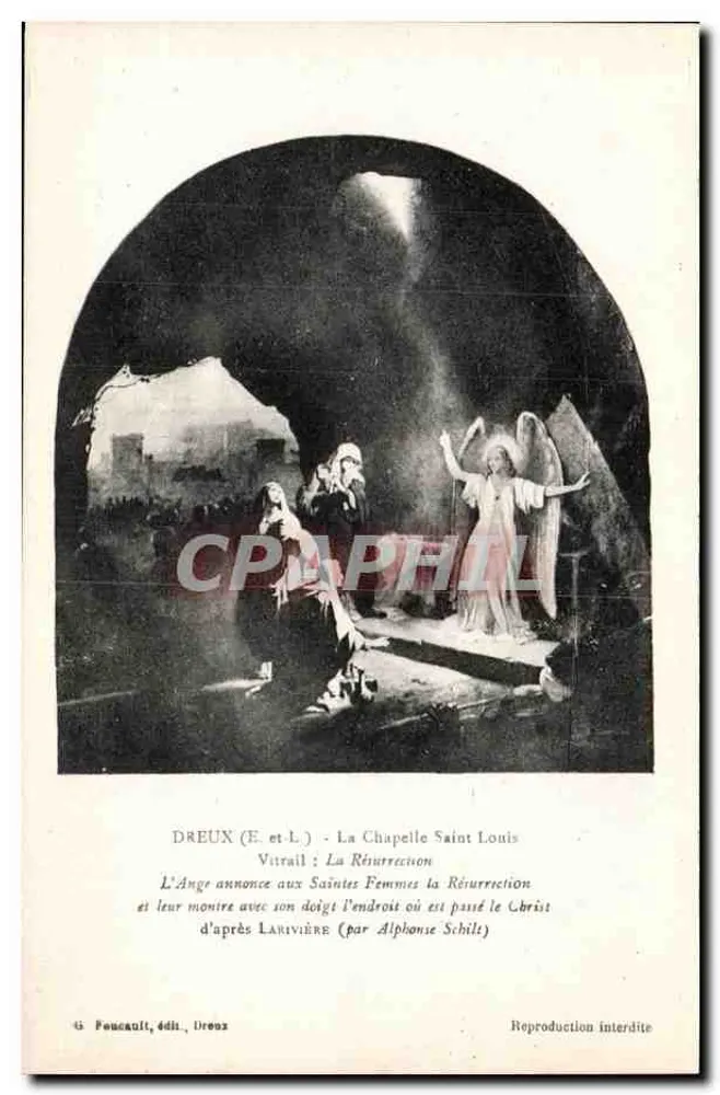 DREUX (E. et L.) - Kapelle Saint Louis — Glasfenster: Die Auferstehung — Fonceault, Verlag, Dreux - Vorderseite