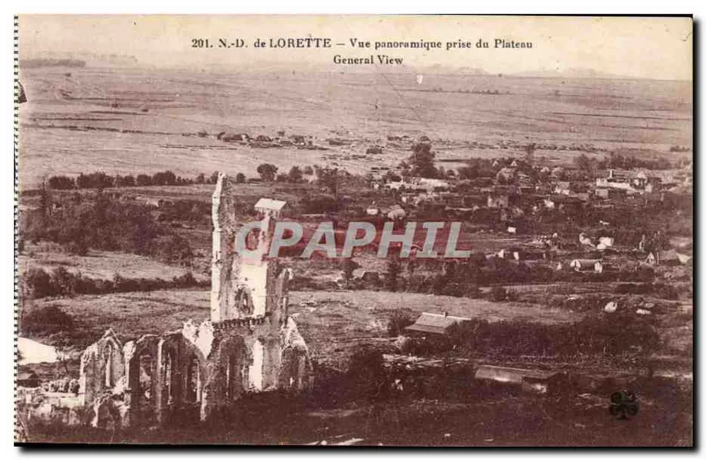 N.-D. de Lorette — Panoramablick vom Plateau — Imprimé Illustré - Vorderseite