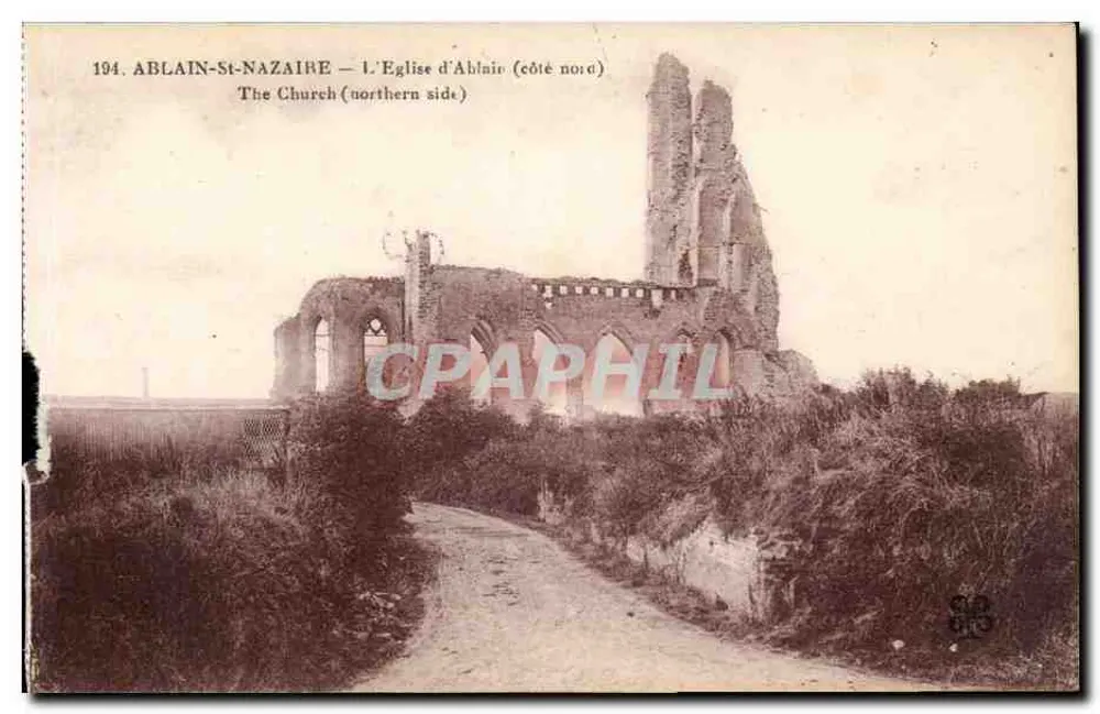 Ablain-Saint-Nazaire — Ruínas da igreja (lado norte) — Imprimé Illustré - Frente