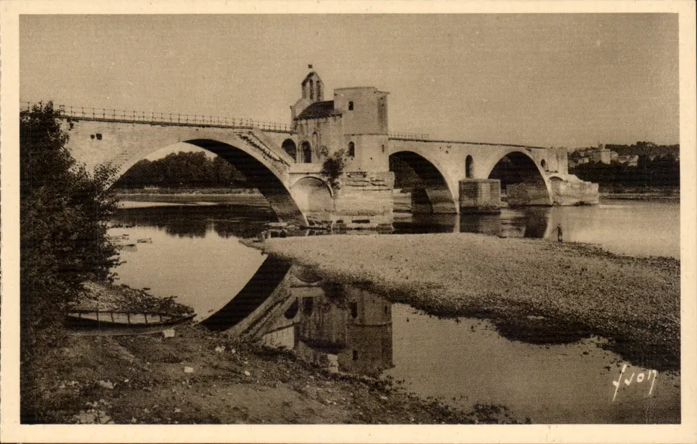 Avignon — Ansicht des Saint-Bénézet-Brücke und des Rhône — Les Éditions d'Art Avignon - Vorderseite