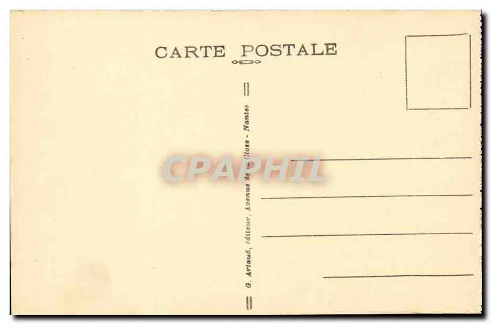Alençon — O Hotel das Pós — G. Artaud, editor, Nantes - Verso