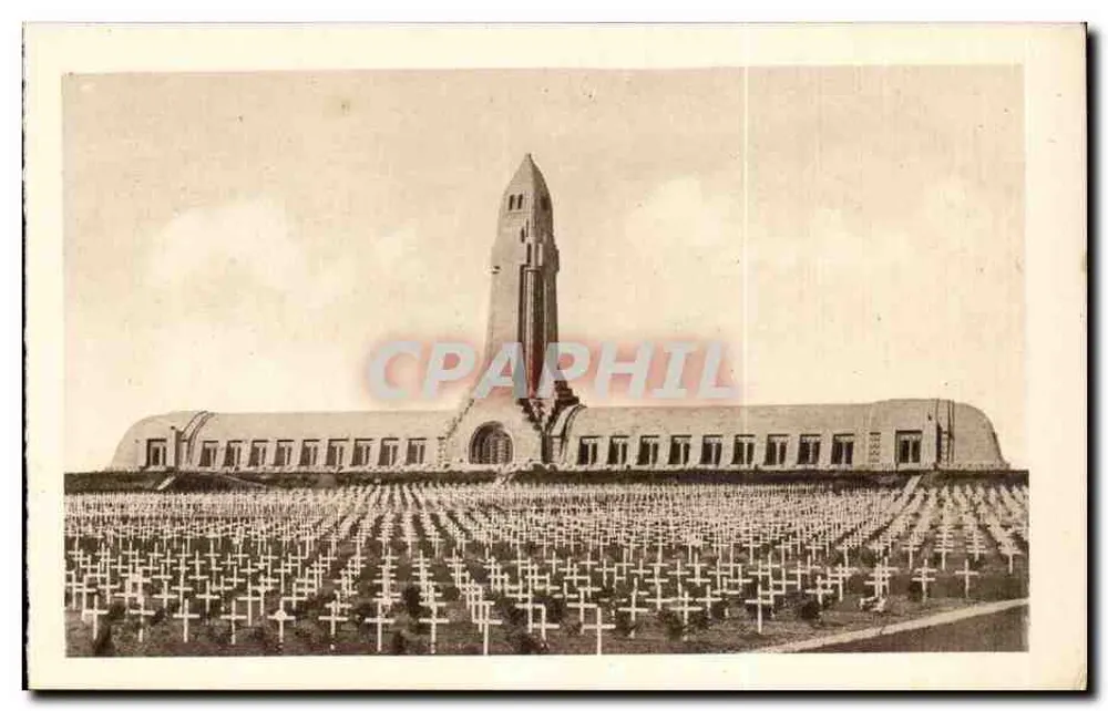 Ossuaire de Douaumont — Allgemeiner Blick — Helioengravur Imprimeries Réunies de Nancy - Vorderseite