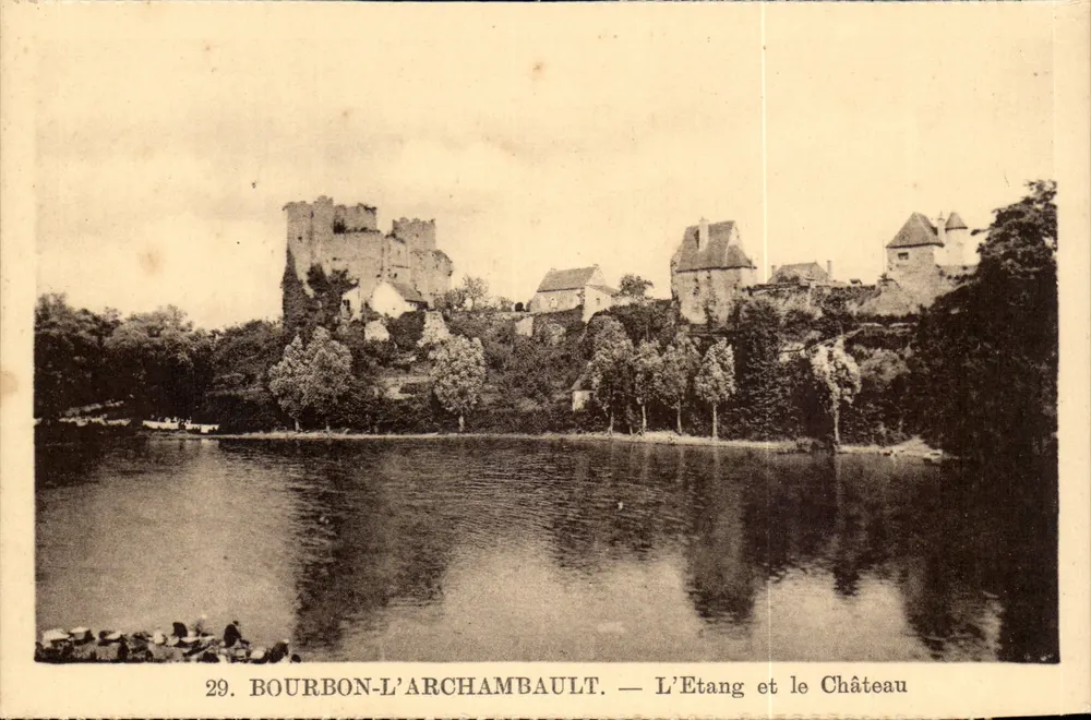 Bourbon-l'Archambault — A Lagoa e o Castelo — Editor não identificado, n° 29 - Frente