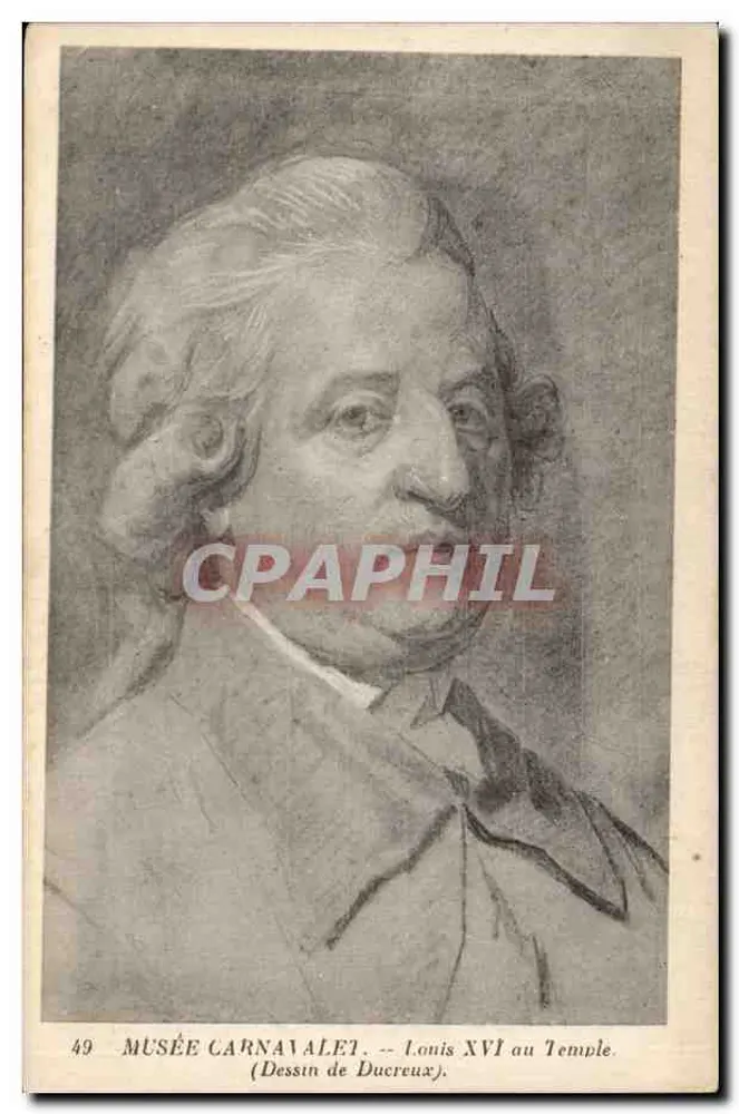 Louis XVI am Tempel — Zeichnung von Ducreux — Musée Carnavalet, n°49 - Vorderseite
