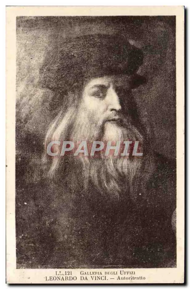 Leonardo da Vinci — Selbstporträt — Galleria degli Uffizi, Serie LL.121 - Vorderseite
