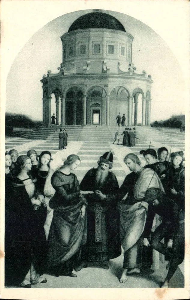 Die Hochzeit der Jungfrau — Raffaello Sanzio — Pinacothèque de Brera, Mailand - Vorderseite