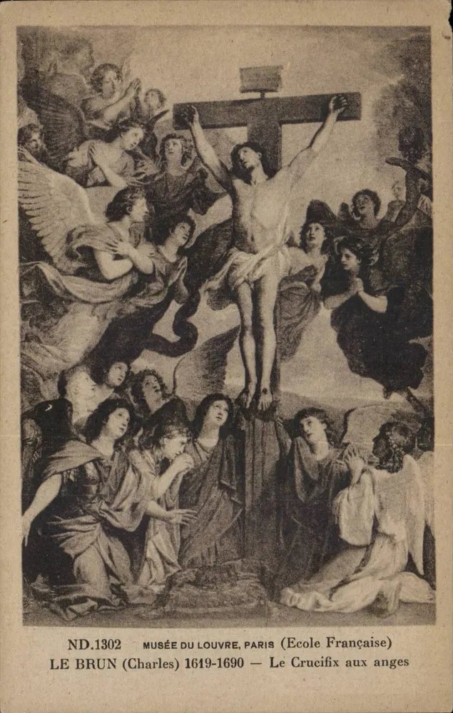 Der Kreuzigung mit Engeln — Louvre-Museum, Paris — Französische Schule — Le Brun (Charles) 1619-1690 - Vorderseite